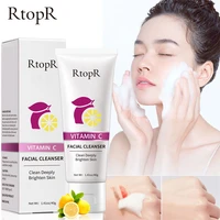 rtopr vitamin c cleansing lotion deep pore cleansing facial repair brightening skin tone oil control foaming cleanser 40g