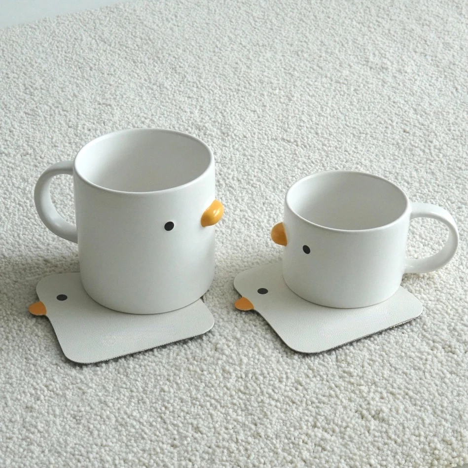 

Cute Mug Ceramic Chick Coffee Mug Milk Juice Mug with Handle Couple Water Cup Gift