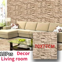 10pcs 3d brick wall stickers luxury decoration waterproof foam diy self adhesive wallpaper bedroom living room large wall modern