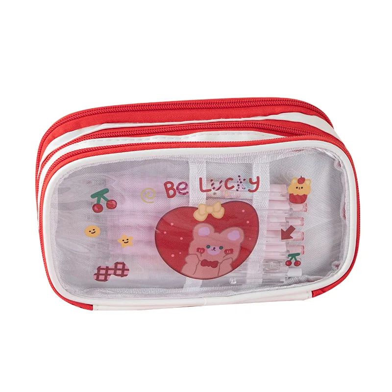 

Transparent Pencil Case Large-capacity Simple High-value Junior High School Elementary School Birthday Department Stationery