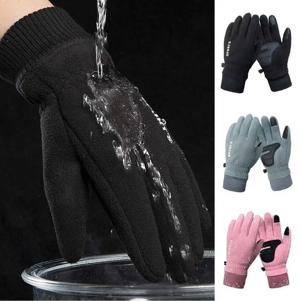 

Non-slip Men Women Motorcycle Waterproof Winter Warm Fleece Ski Gloves Touch Screen Gloves Riding Climbing Mitten