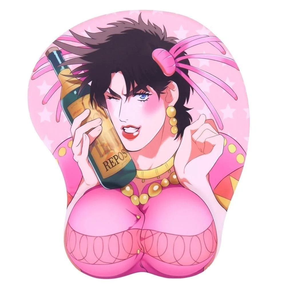 

FOR Joseph Joestar Anime 3D Mouse Pad Soft Breast Chest with Wrist Rest Silicone gel filled