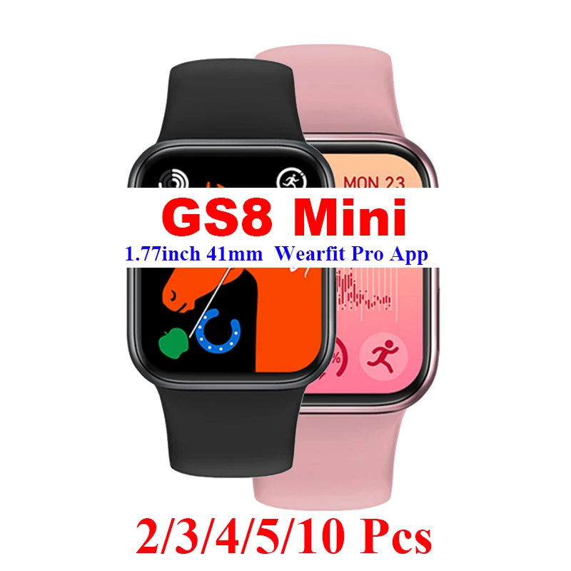 

Original GS8 Mini Smart Watch Series 8 1.77inch Full Screen Bluetooth Call Wireless Charging Heart Rate 41mm Women Smart Watch