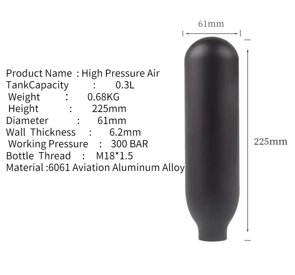 

Алюминиевый цилиндр HPA для дайвинга M18*1,5
