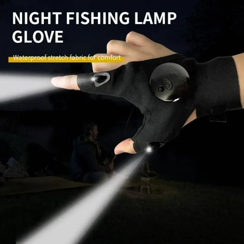 

Outdoor Gear Cycling Strong Light Flashlight Abs Double-sided Elastic Material Two-finger Split-finger Gloves Strong Light