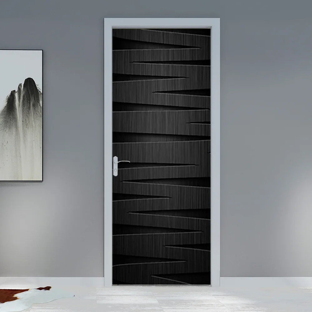 

Vintage Wooden Door Stickers Adhesive Vinyl Wallpaper Living Room Bedroom Decorative Doors Cover Custom Size Home Decor Posters