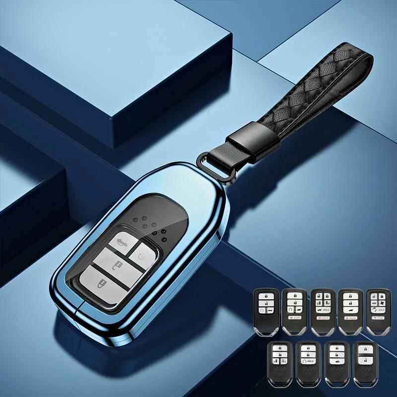 Алюминиевый сплав ТПУ автомобильный брелок для ключей чехол Honda Fit Accord CRV HRV Civic Pilot