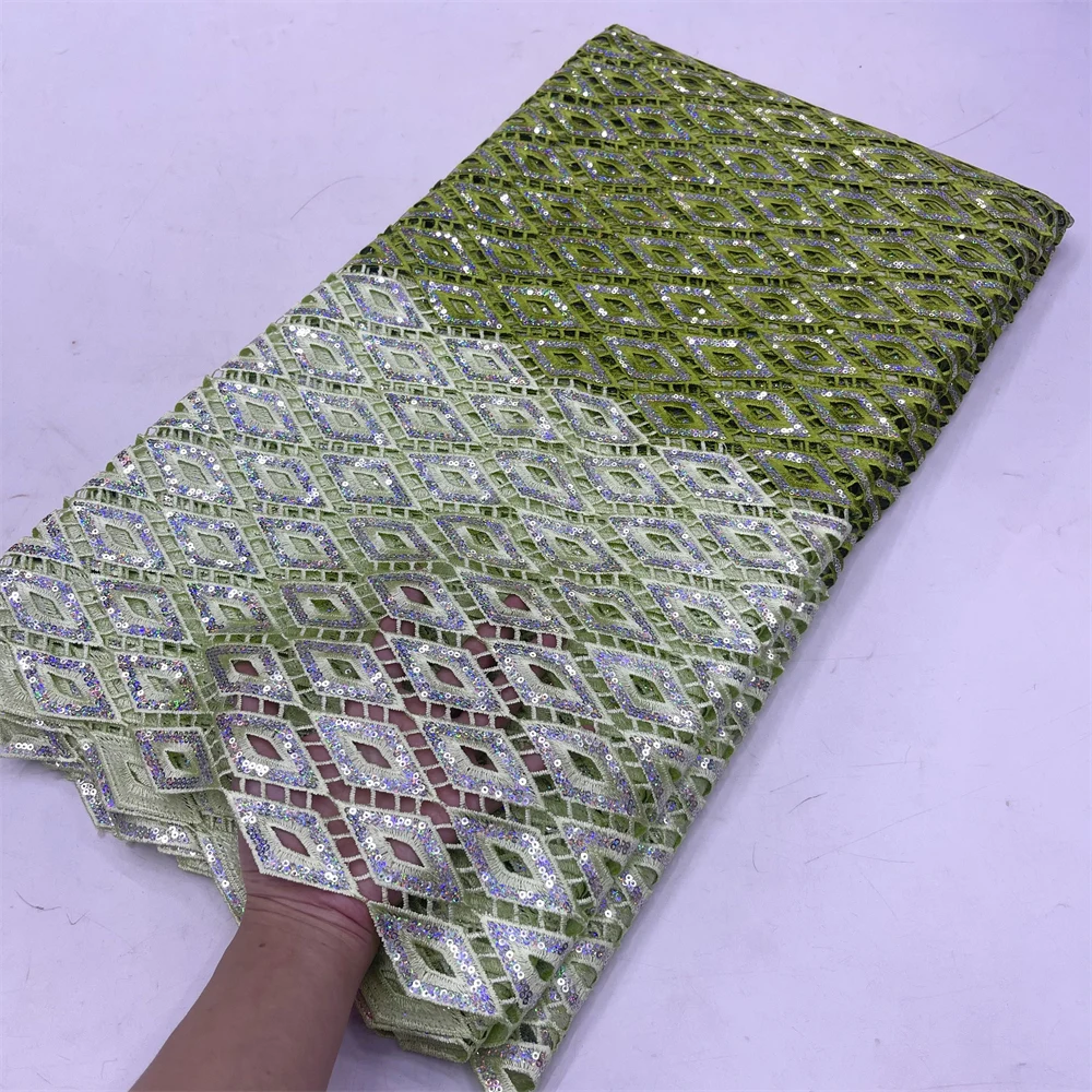 Африканский нигерийский тюль кружева ткань вышивка блестками Французская для