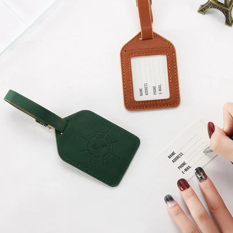 Leather Suitcase Luggage Tag Label Bag Pendant Handbag Travel Accessories Name ID Address Tags