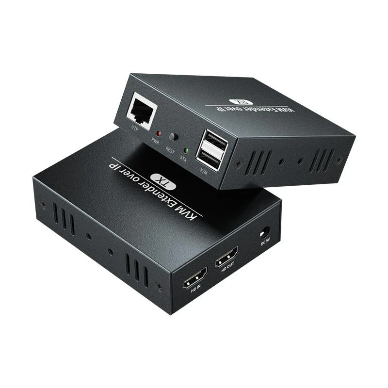 

150M IP HDMI KVM Extender over IP UTP/STP Cat5e/6 RJ45 Ethernet Cable 1080P 60Hz HDMI USB Extender Support via Network Switch