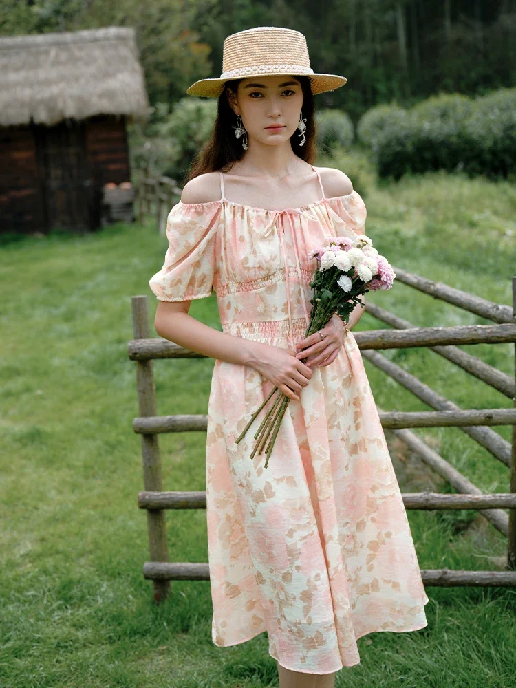 Платье-бретелька DUSHU с цветочным принтом