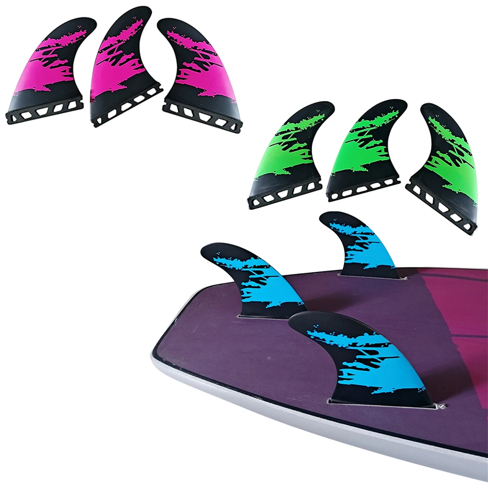 

Tri Surf Fin Green/Blue/Purple UPSURF FUTURE G5 Size Surfboard Fin Medium Single Tabs Fibreglass Sup Board Fin Surf Accessories