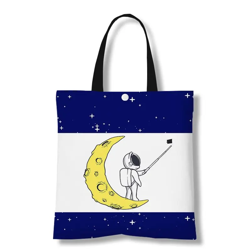 

Модная сумка для покупок с астронавтом, сумка-тоут, Женская милая сумка, женская сумка-тоут с графическим рисунком, милая забавная Холщовая Сумка, женская сумка с мультипликационным рисунком