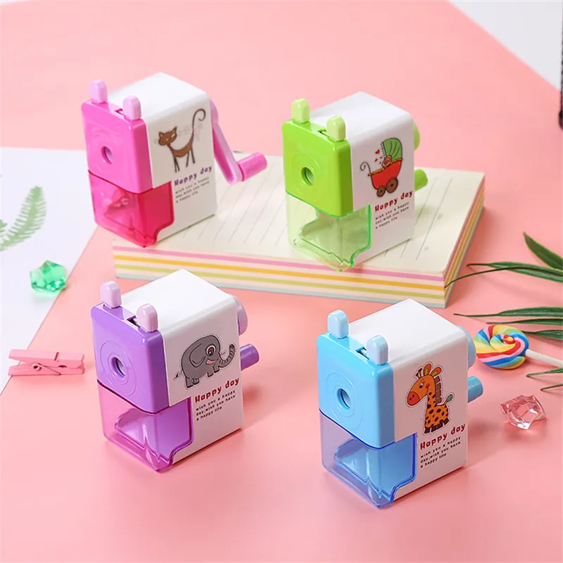 

MOONBIFFY Cute Animal Cartoon Pencil Sharpener Tool Hand Pencil Sharpener Office School Supplies Student Learning Stationery Toy