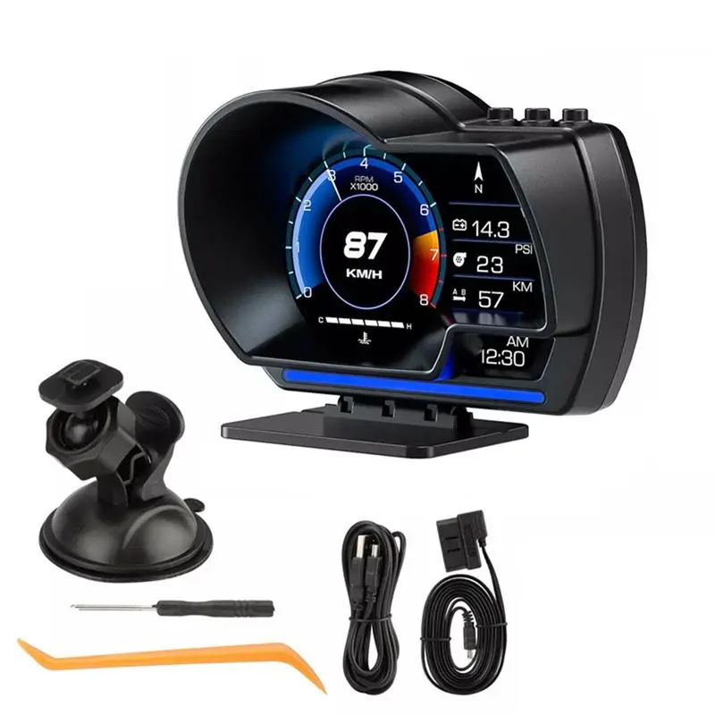 Фото Умный проекционный дисплей (HUD) для автомобиля: OBD II+GPS, высокоточный спидометр, устранение кодов неисправностей OBD, безопасное вождение №1