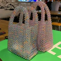 shiny colorful fashion womens beaded bag designer handbags high quality party beach large capacity purse 2022 trend customize