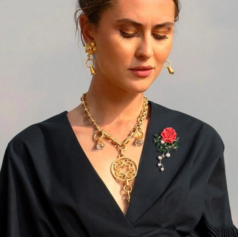 Роскошная индивидуальная брошь с цветком пиона женская куртка кардиган модная