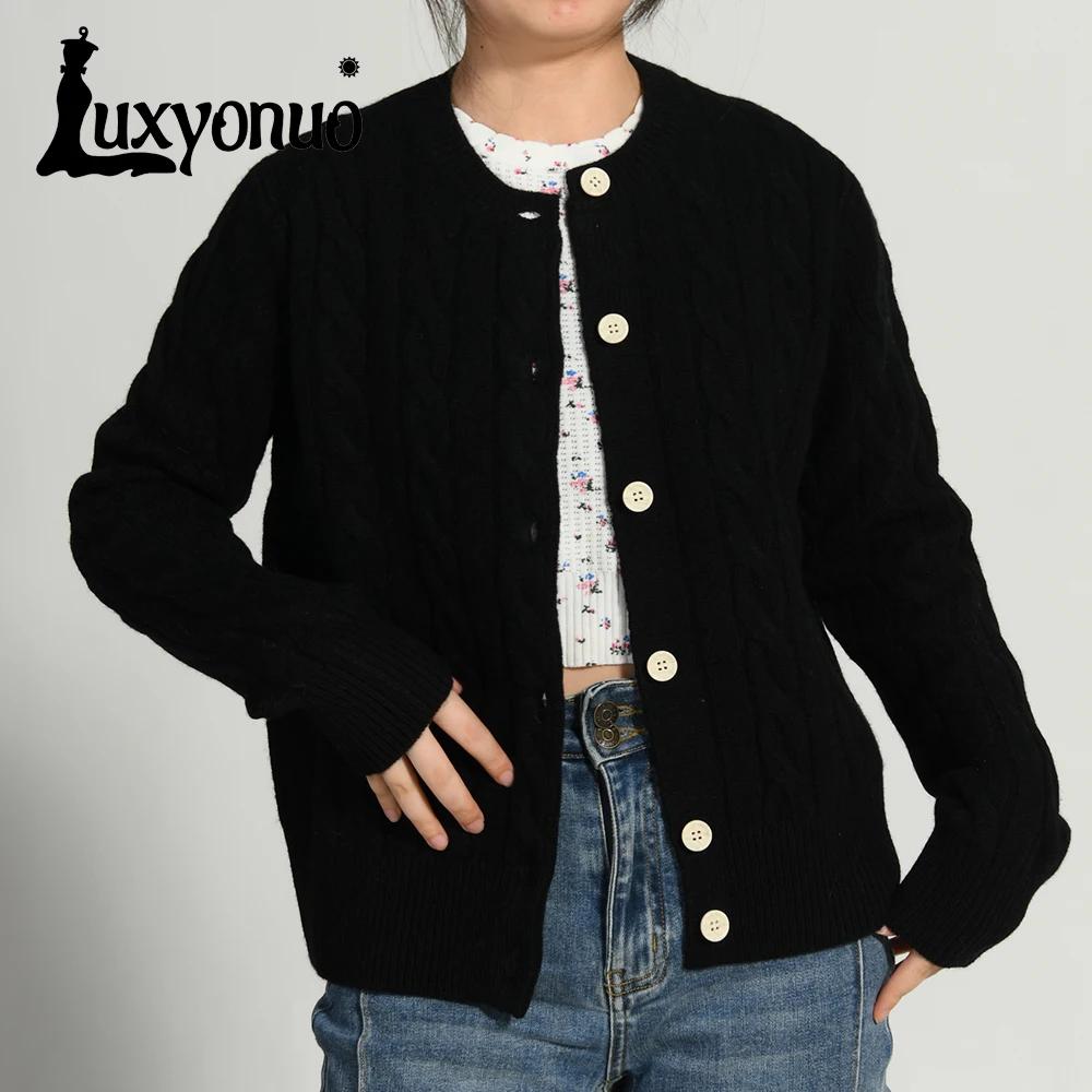 Женский кардиган Luxyonuo повседневный удобный шерстяной свитер женские осенние