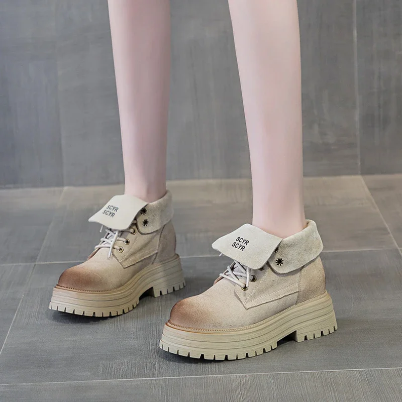 Женские ботильоны CICIYANG Новинка осени 2024 замшевые уличные походные ботинки из