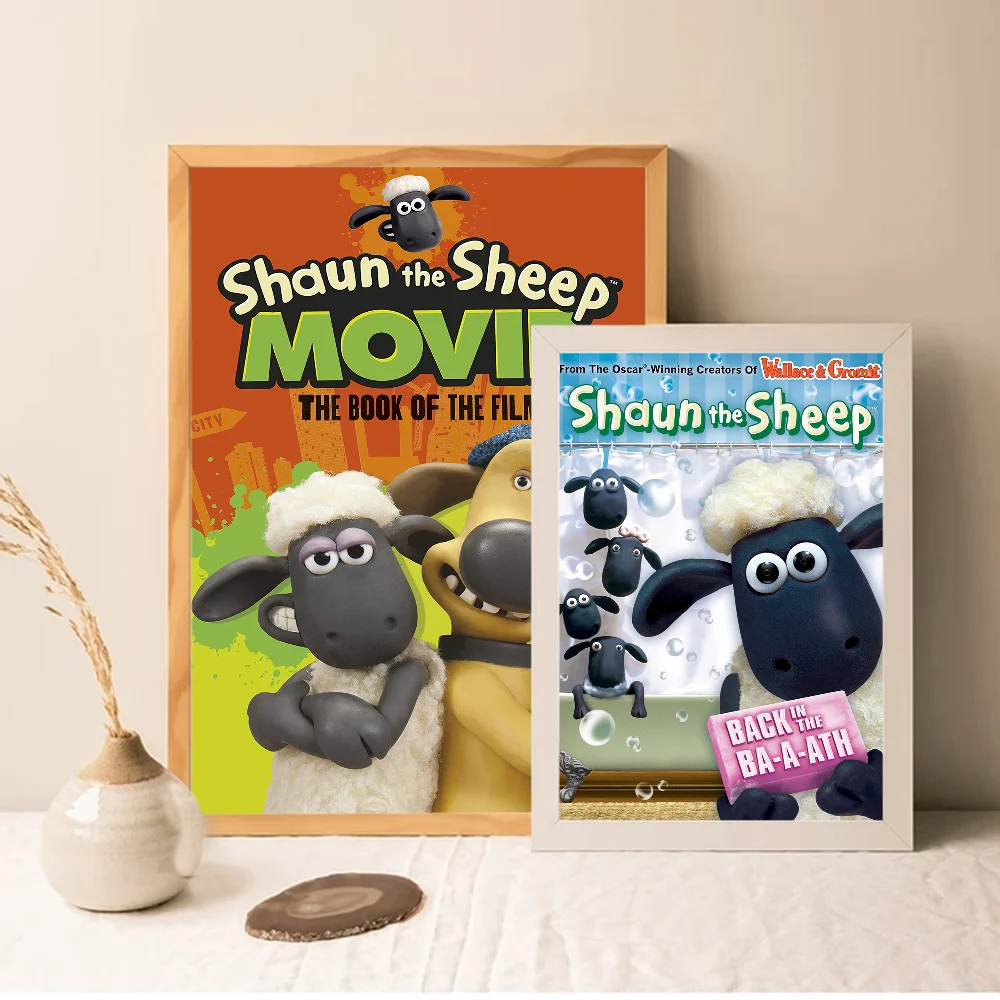 Shaun The Lamb Whitepaper Poster Retro Kraft Paper Sticker DIY Room Bar Cafe Vintage Decorative Painting