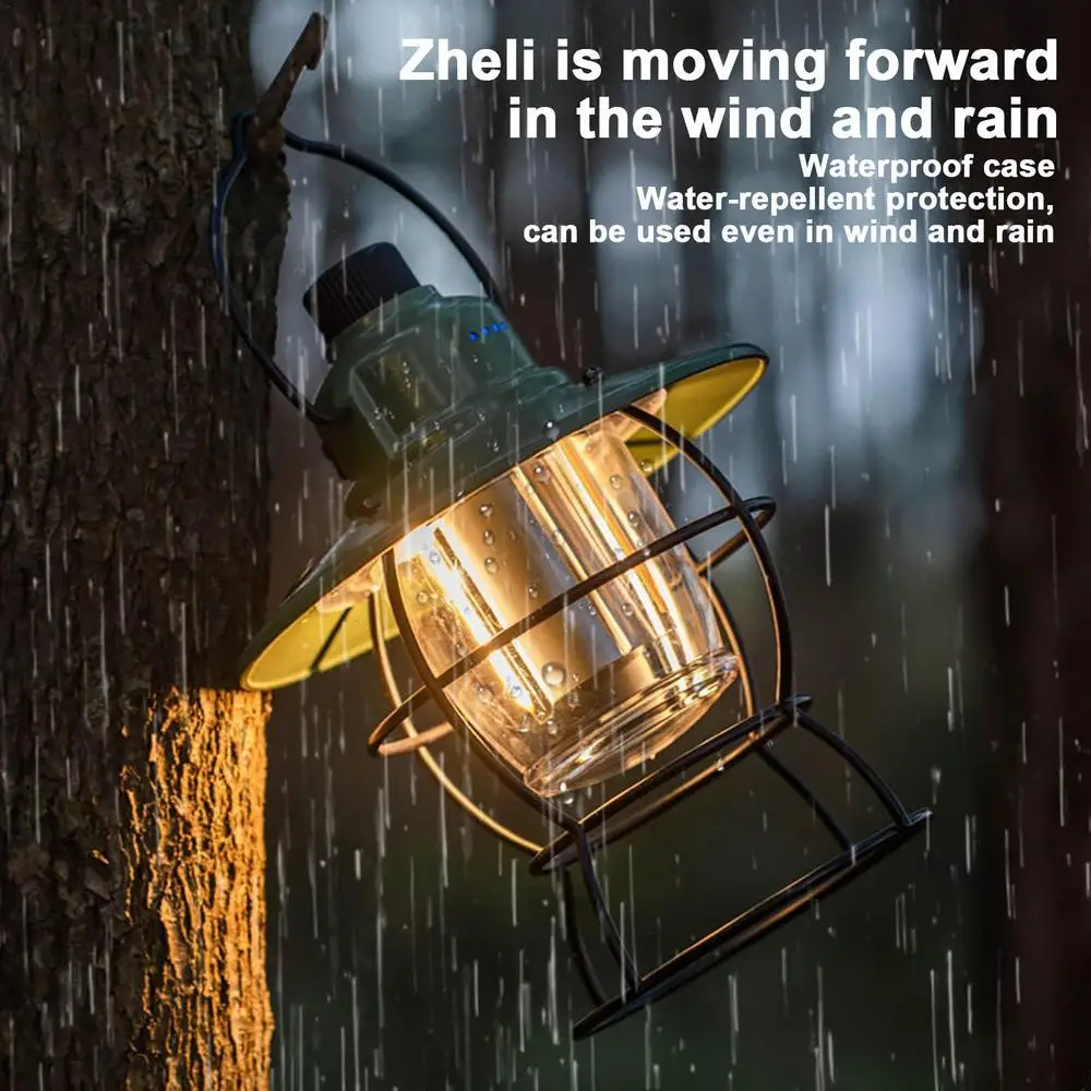 Портативный Фонарь Для Кемпинга В Стиле Ретро С Usb Перезаряжаемыми Светодиодными