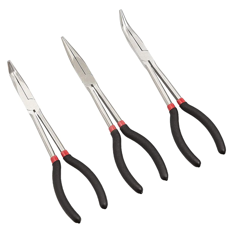 

Long Reach Pliers Set - 3 Pcs Precision Pliers 11-Inch