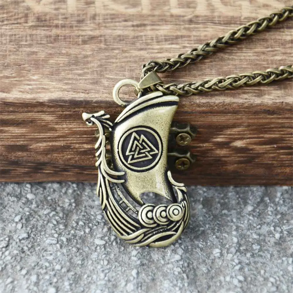 Ожерелье с подвеской Huginn и Muninn Valknut Battleship