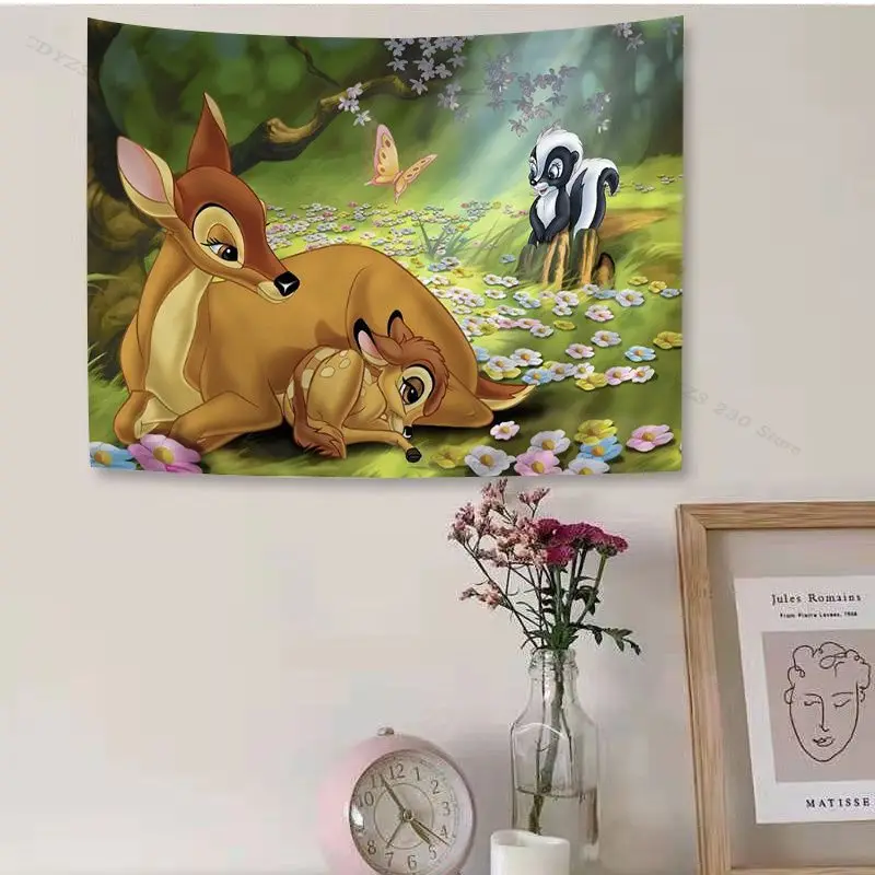 Цветной гобелен Disney Бэмби настенный подвесной Декор для гостиной дешевый хиппи |