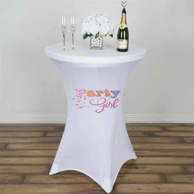 

High Thick Wedding Table Cover Spandex Cocktail Table Cloth Lycra High Bar Table Linen Banquet Hotel Party Decoration