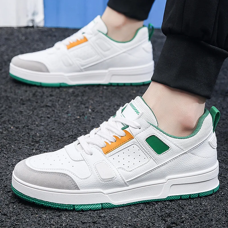 

Men Casual Shoes Lace Up Men's Board Shoes Light Sports Shoes Men Tennis Sneaker Soft White Shoes Male Flat Shoes