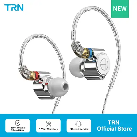 Наушники-вкладыши TRN TA1 Hi-Fi 1BA + 1DD гибридные (Knowles 33518,8 мм Dynamic), Hi-Fi, металлические мониторы, спортивные наушники для бега