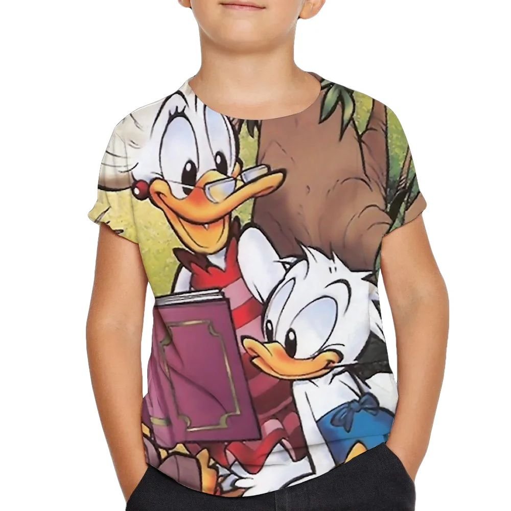 

2022 New Children's T-shirt Disney Donald Duck Boys Girls Universal Short Sleeve Top 3D Printed Baby Garment