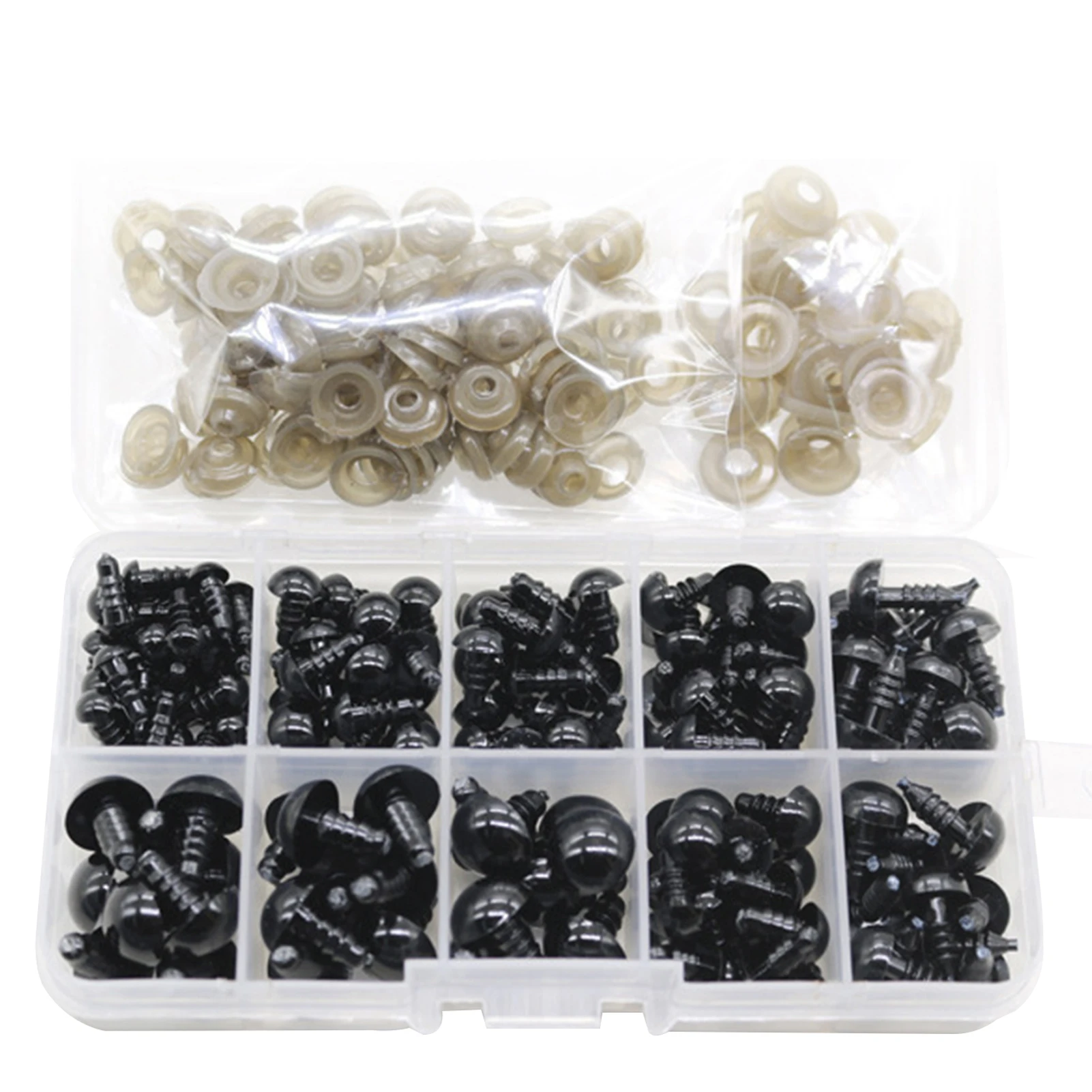 

200 шт., пластиковые глаза для защиты от падения, 5-12 мм, для Amigurumi с шайбой