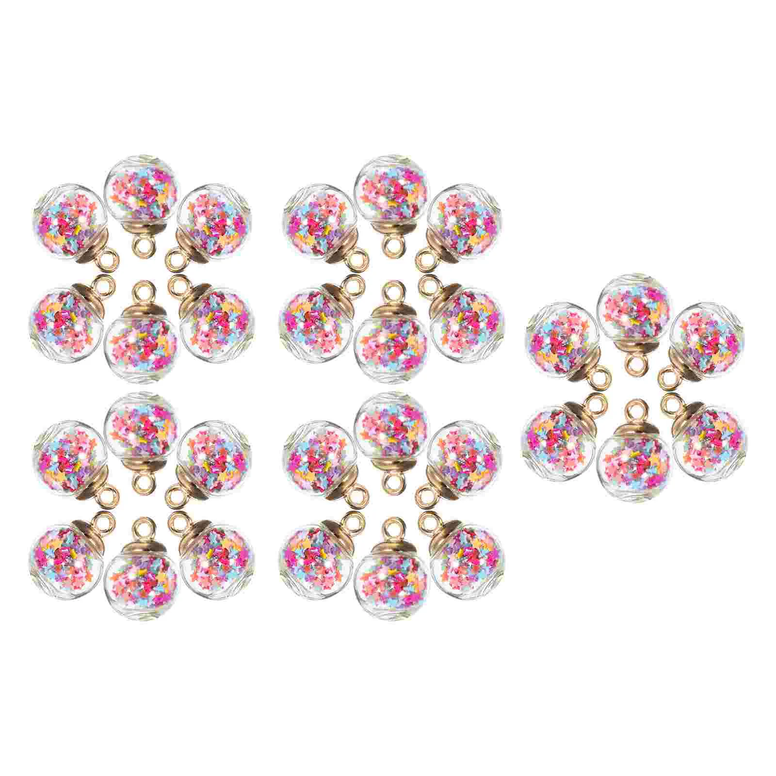 

30 Pcs Mini Sequin Ball Christmas Earrings Star Balls Pendants Jewelry Decor Crystal Creative Plastic Pedants Colorful