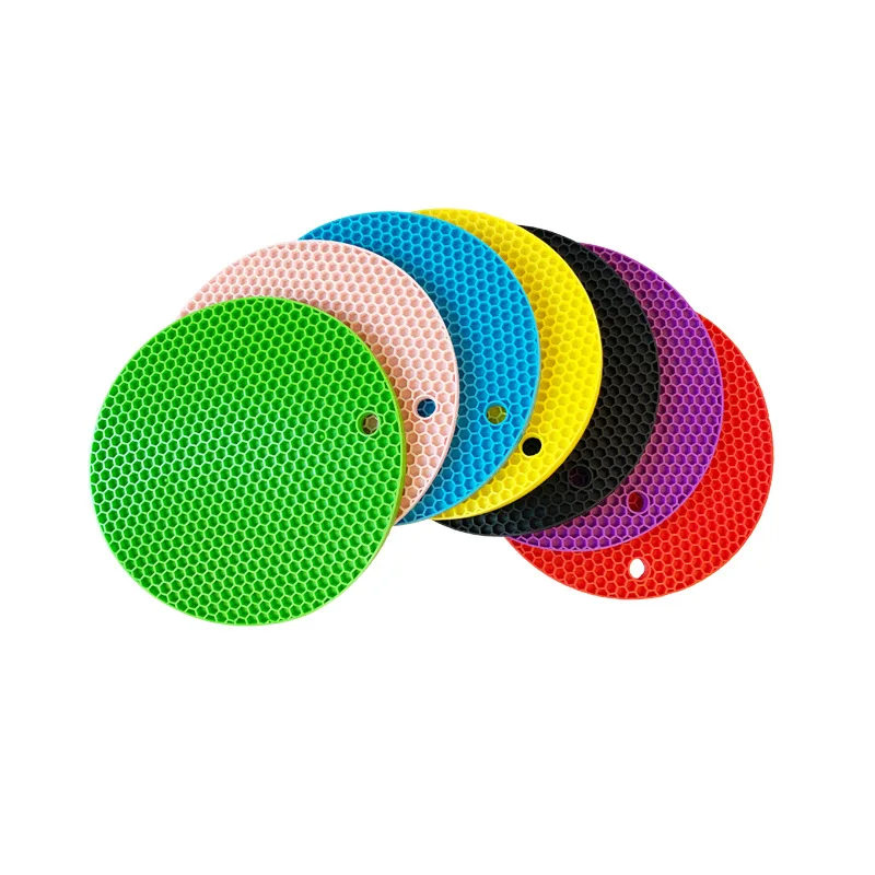 

Thickened Candy-colored Round Honeycomb Insulated Placemats Coaster Table Placemats Kitchen utensils
