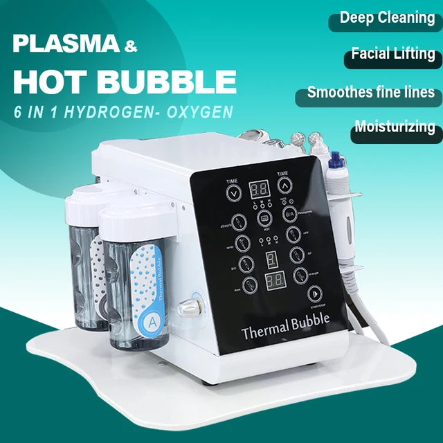 2022 Newest 6 in 1 H2 O2 Plasma Thermal Bubble Machine Oxygen Hydra Facial Dermabrasion Beauty Equipment For Deep Cleaning 1