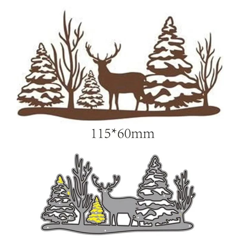 

Металлические Вырубные штампы в виде рождественского оленя, DIY строительный шаблон для тиснения, рукоделие, фотоформа