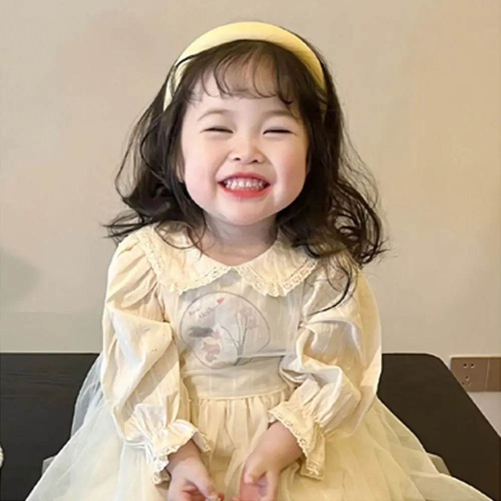 

Girl Gift Cloth Acrylic Hair Accessory Solid Color Kids Headdress Girl Hair Band Children Hair Hoop Korean Style Headband