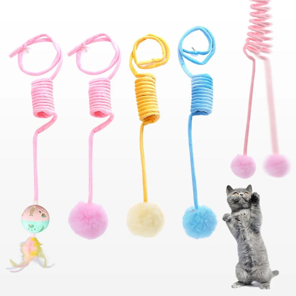 

New Cat Toy Funny Self-hey Hanging Door Plush Spring Rabbit Ball Automatic Scratch Rope Cat Stick Eagle Cat Interactive Supplie