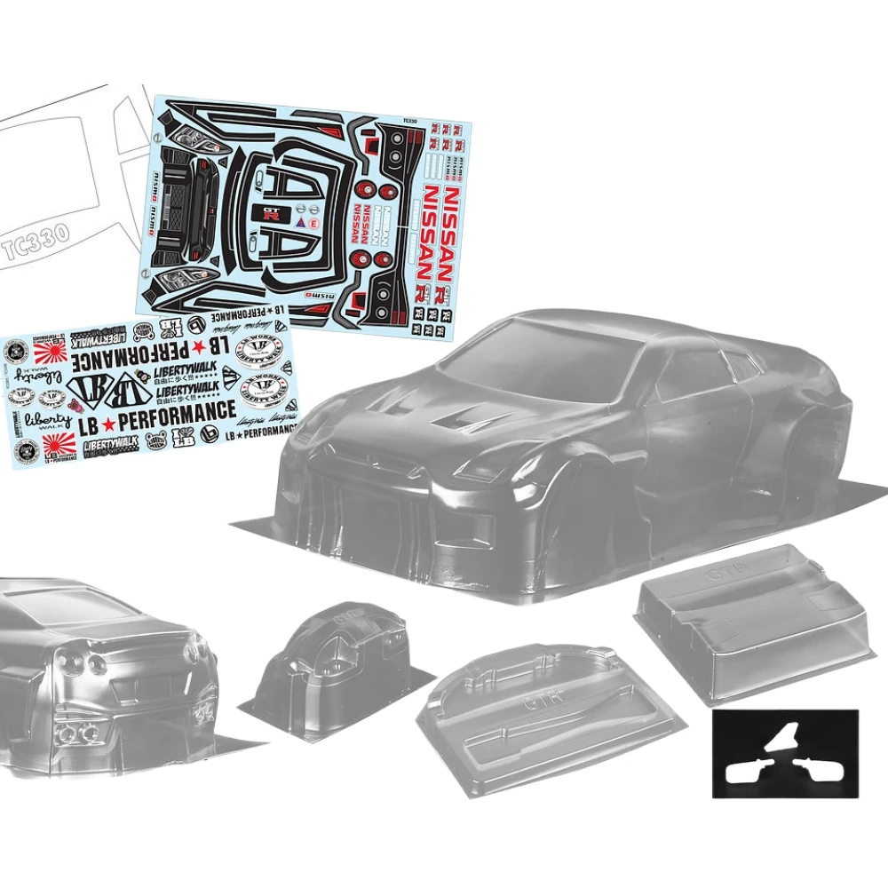 1/10 LB Panger GTR R35-RR 3.0 Drift Body 200 мм подходит для Tamiya TT01 TT02 XV01 XV02 Шасси 257-260 Колесная база