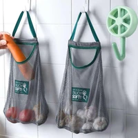 storage mesh bag free hook reusable mesh fruit vegetable storage bag hanging shopping bag grocery storage bag mesh kitchen tools