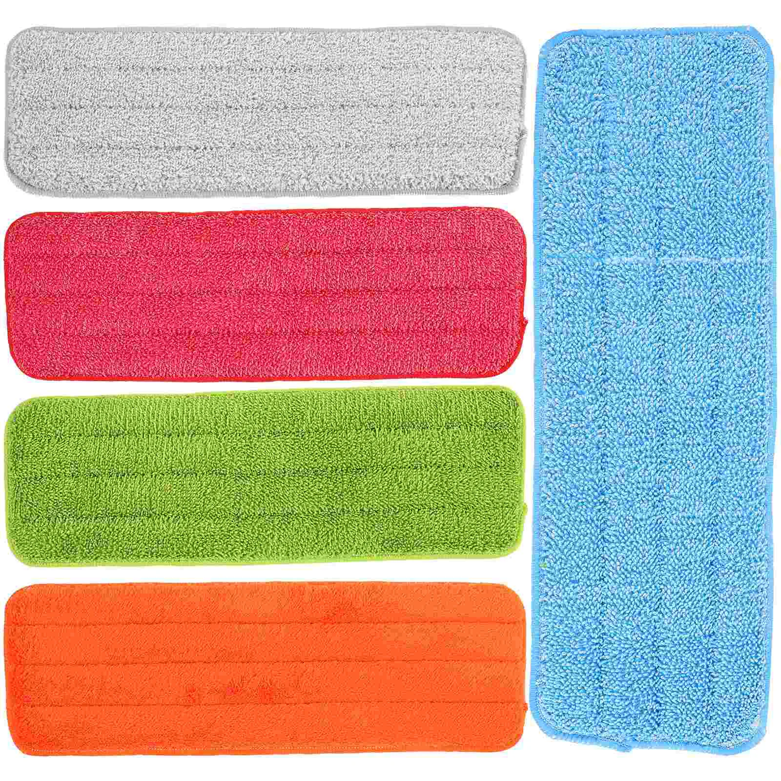 

5Pcs Fiber Cloth Mop Pads Mop Replacement Cloth Thickened Flat Mop Cloth Pads