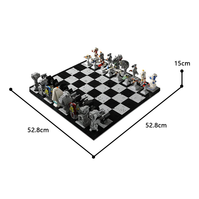 Конструктор MOC Игра галактик Шахматная Фигурка робота-истребителя модель