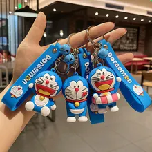 애니메이션 도라에몽 인형 귀여운 피규어 만화 키체인, 창의적인 휴대폰 펜던트, 배낭 키링, 어린이 모델 장난감 선물