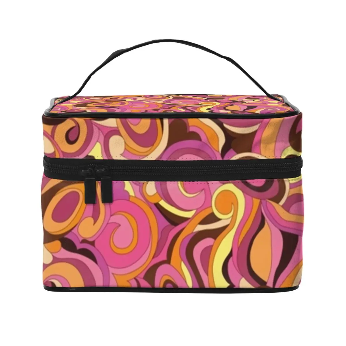 

Psychedelic Dream Cosmetic Bags Colorful Liquid For Girls Storage Organizers with Handle Large For Necessaries Makeup Bag