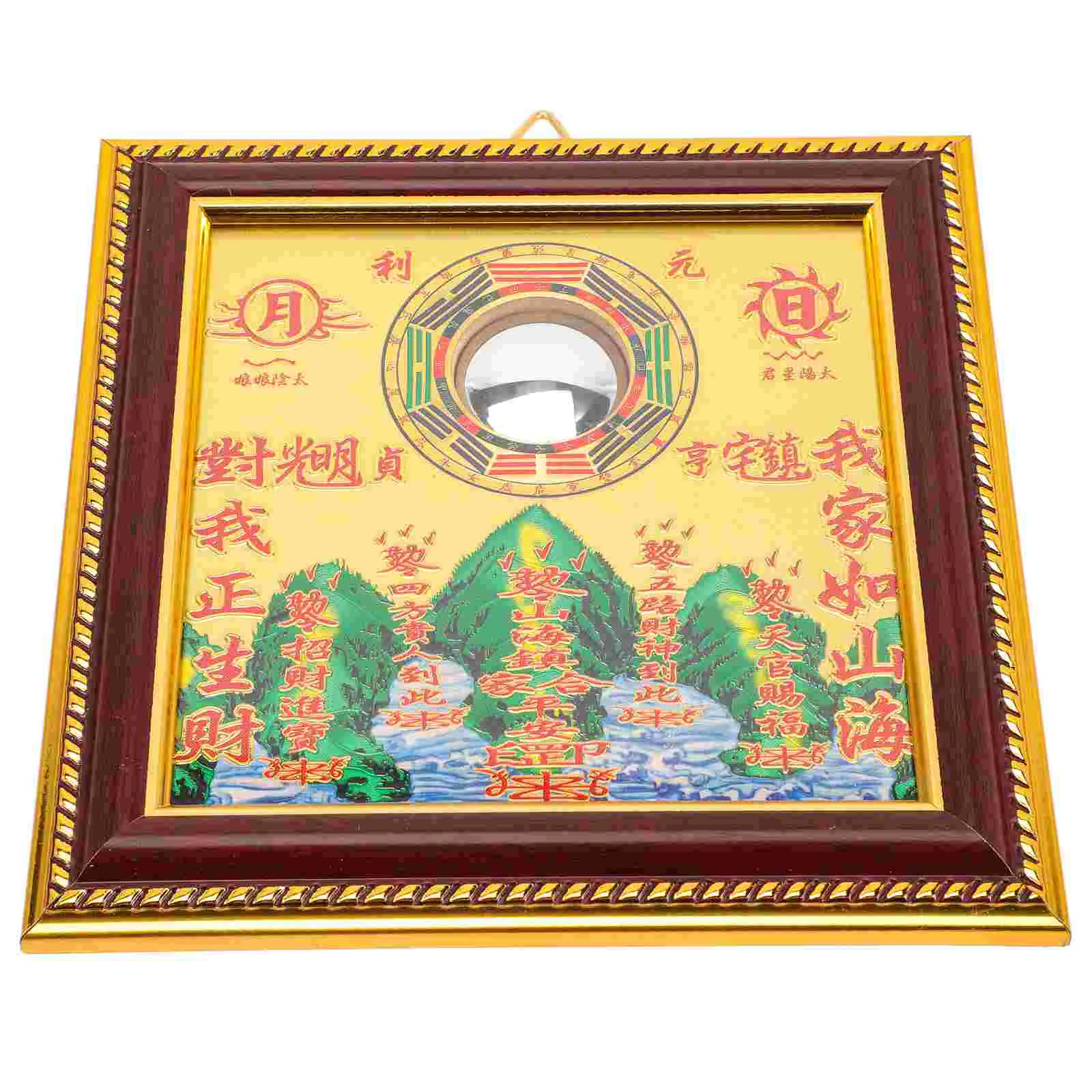 

Mirror Chinese Bagua Hanging Ornament Wall Exorcism Amulet Convex Gossip Oriental Protection Board Decor New Year Painting Gift