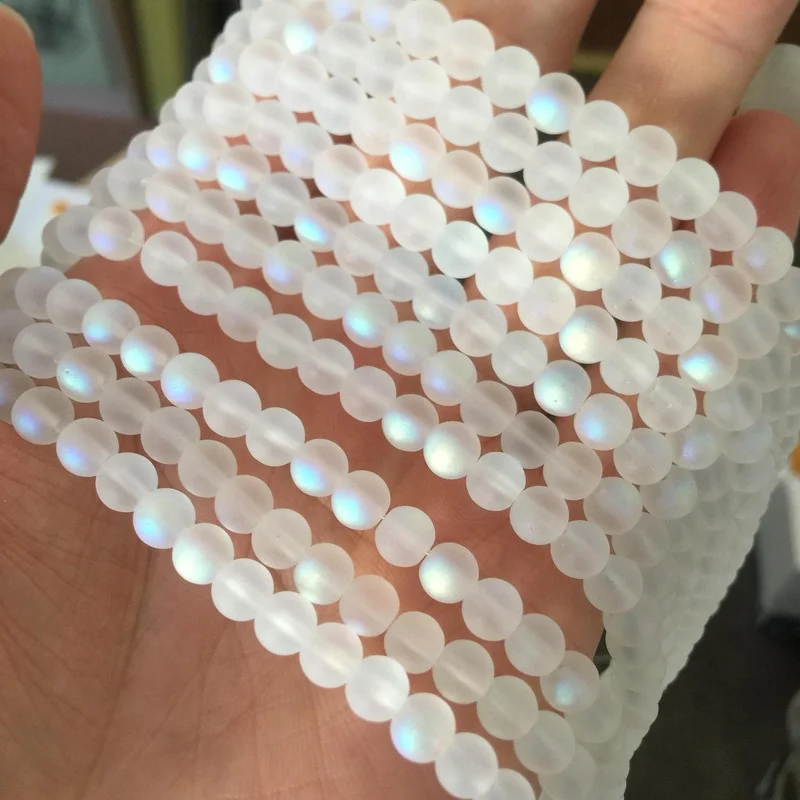 

New Matte Clear Beads 4mm 6mm 8mm 10mm AAA Glass Loose Beads Black White for Jewelry Making Charm Accessories DIY