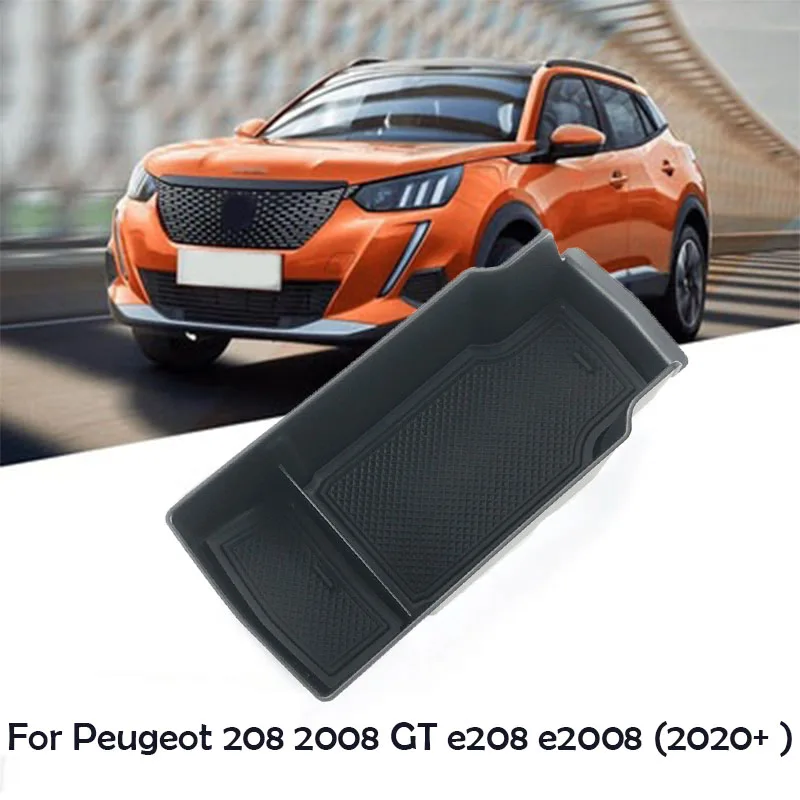 For Peugeot 208 2008 GT 2020 Armrest Organizer e-2008 e-208 2019 2020 2021 Storage Box Center Console Tray Interior Accessories