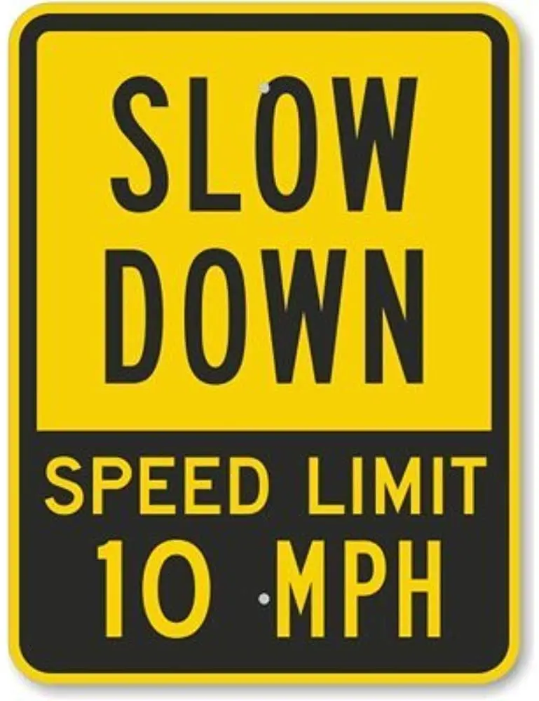 

Jesiceny новый дорожный Знак Ограничение скорости замедления 10 миль/ч, сверхпрочный Алюминиевый металлический жестяной знак уличный знак