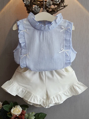 GEONYIEEK Футболка и шорты из хлопка для девочки 80/S-110/XL